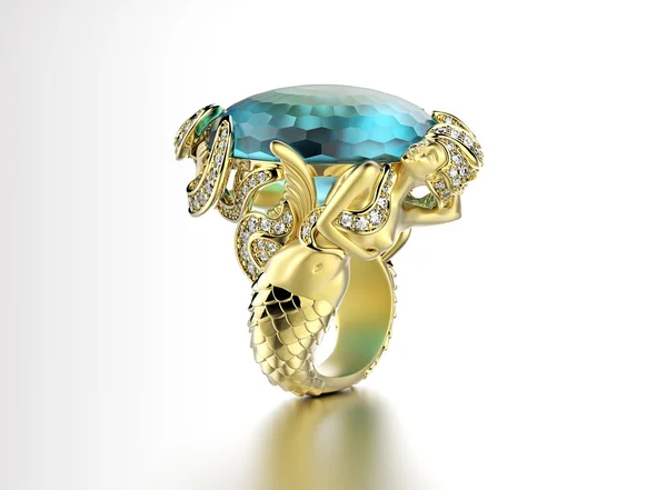 Golden ring med diamant — Stockfoto