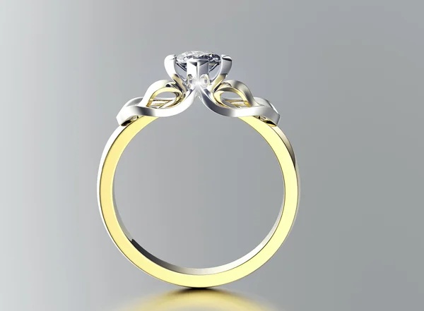 다이아몬드와 황금 반지 — 스톡 사진