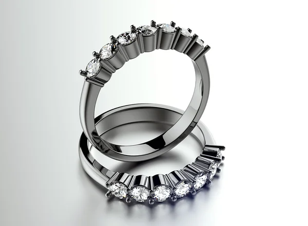 Gouden ringen met diamant — Stockfoto