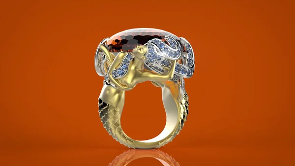 Zlatý prsten s diamantem — Stock fotografie