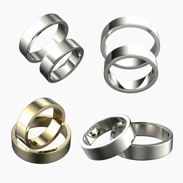 Golden Rings with Diamond — Stock Photo, Image