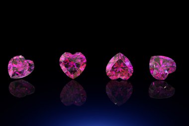 Kalp şekli değerli taşlar.