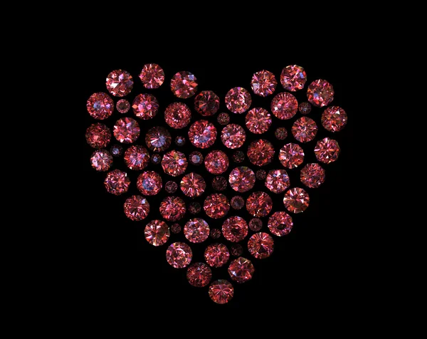 Серце формі дорогоцінних каменів . — стокове фото