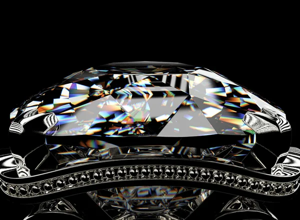 Prsten s diamantem. šperky pozadí — Stock fotografie