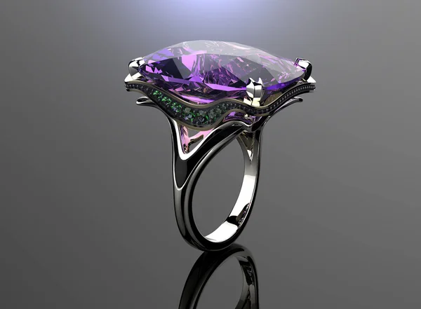 Mooie ring met diamant — Stockfoto