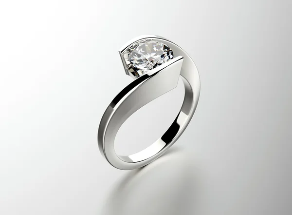 Bellissimo anello con diamante — Foto Stock