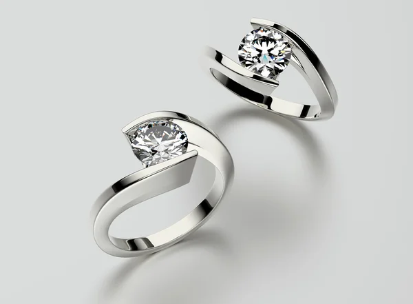 Beautiful  rings with diamonds — Stock Photo, Image