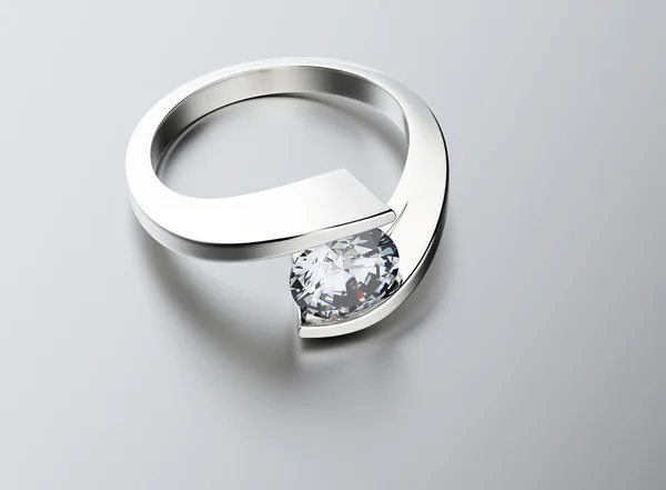 Vacker ring med diamant — Stockfoto