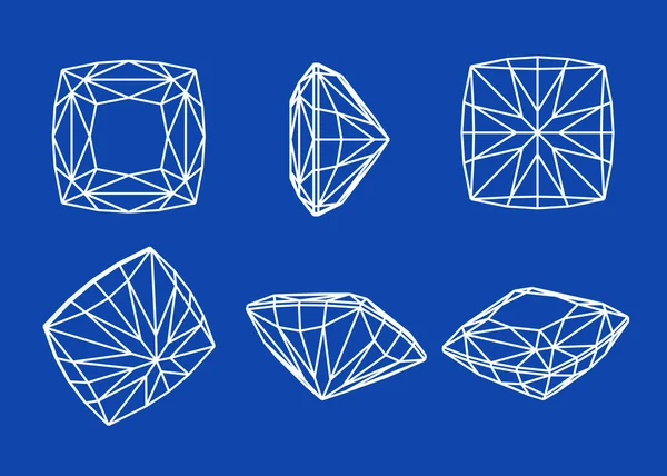 Formes de collection de diamants . — Image vectorielle