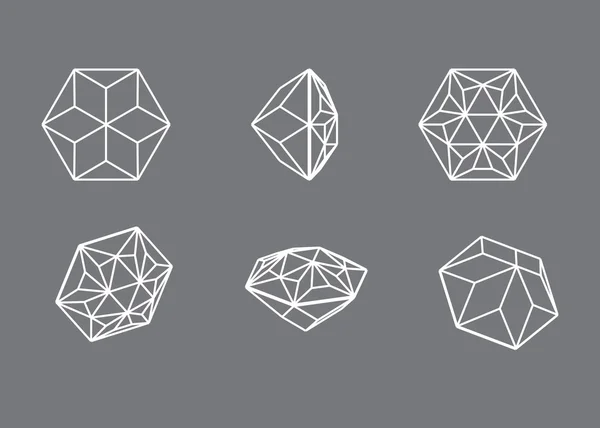 Συλλογή σχήματα του διαμαντιού. — Διανυσματικό Αρχείο