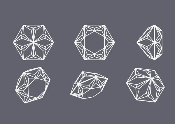 Collection shapes of diamond. — Stock Vector