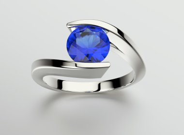Beautiful ring with sapphire. clipart