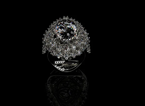 Όμορφο δαχτυλίδι με διαμάντι — Φωτογραφία Αρχείου