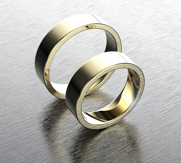 Golden wedding Ring with Diamond — Stock Photo, Image