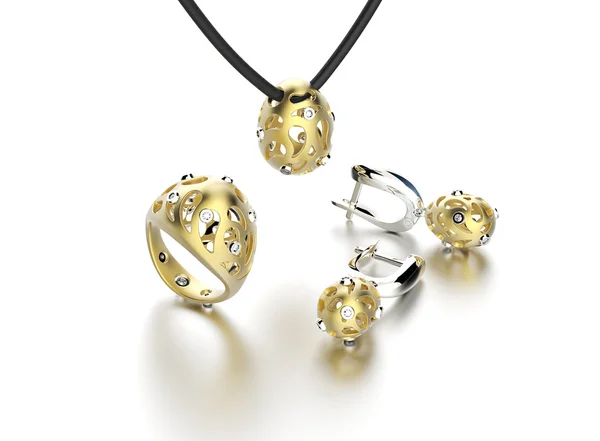 Arany eljegyzési gyűrű gyémánt — Stock Fotó