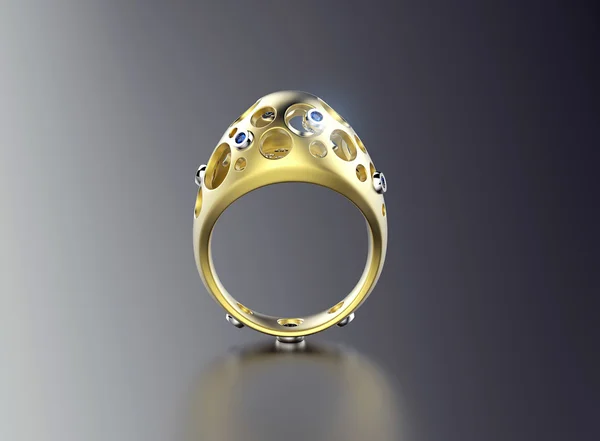 Anello a forma di uovo con diamante . — Foto Stock