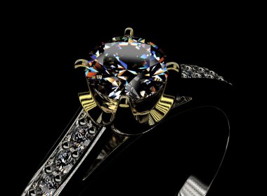 Arany eljegyzési gyűrű gyémánt. ékszer háttér