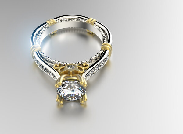 Golden Ring with diamond.