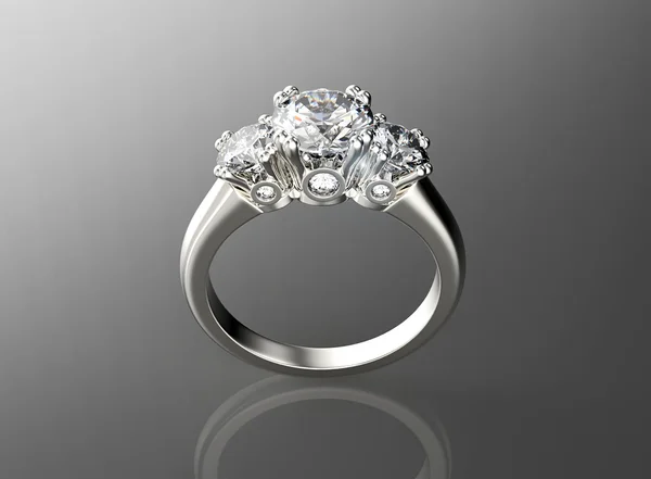 Anello di fidanzamento dorato con diamante. Sfondo gioielli — Foto Stock