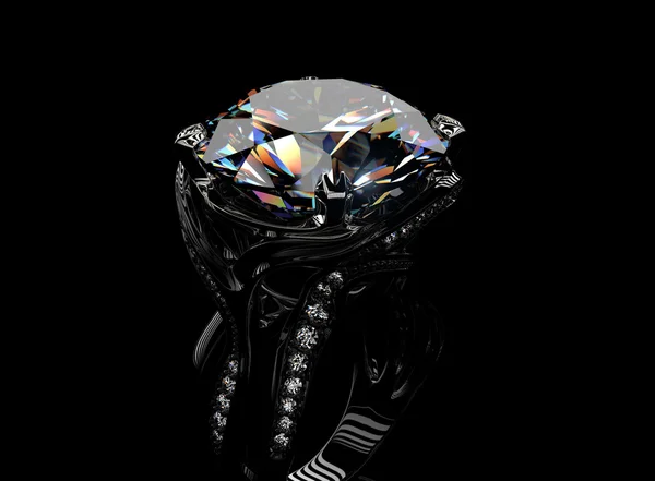 Złoty pierścionek z diamentów. — Zdjęcie stockowe
