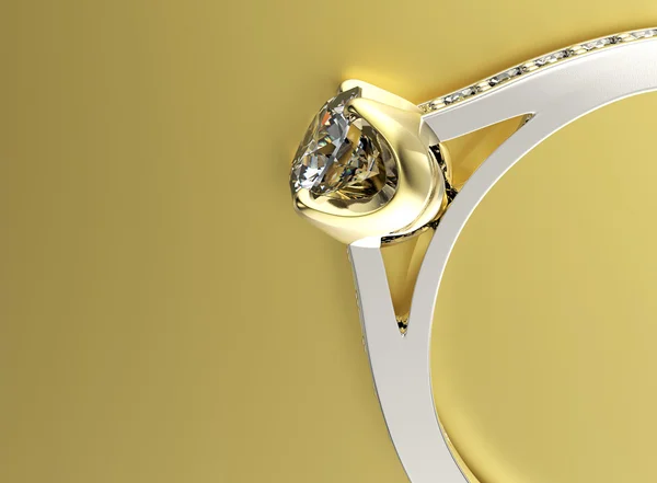 Ring with Cognac Diamond. — Stock Photo, Image