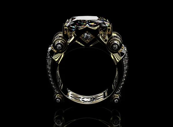 Ring with cognac Diamond. — Stock Photo, Image