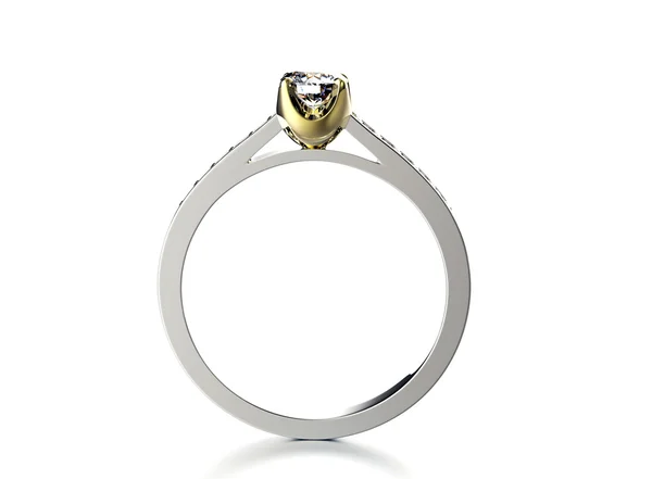 Bague de fiançailles en or avec diamant. Contexte des bijoux — Photo
