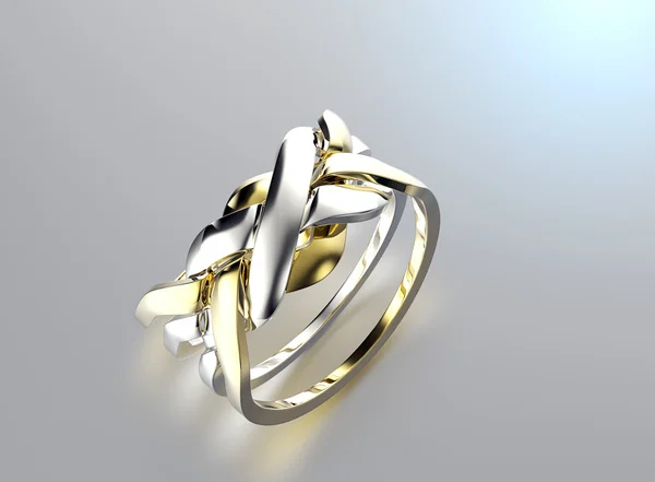 Anillo de compromiso dorado — Foto de Stock