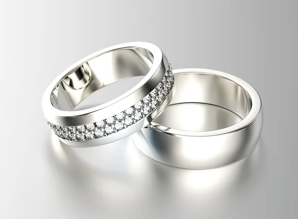 Gouden ringen met diamant. — Stockfoto