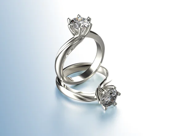 Gouden ringen met diamant. — Stockfoto