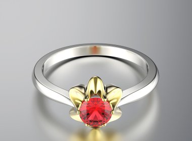 Değerli taşlar ile altın yüzük