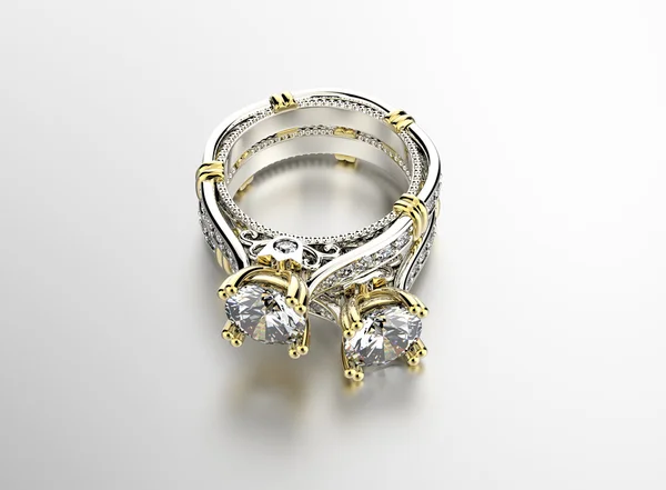 Fehér arany gyűrű — Stock Fotó