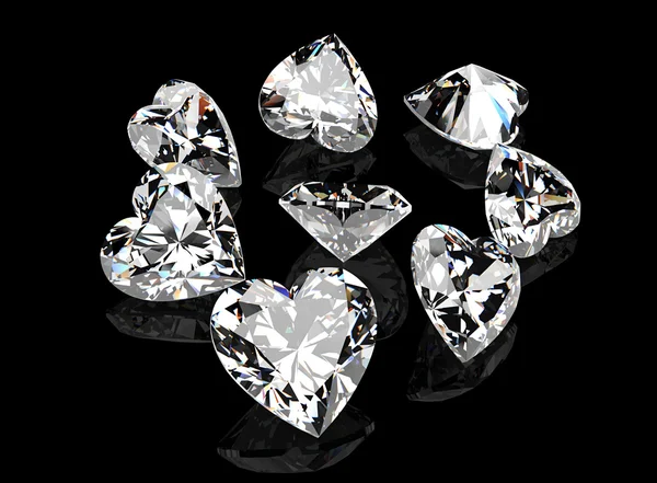 Pedras preciosas de forma cardíaca — Fotografia de Stock