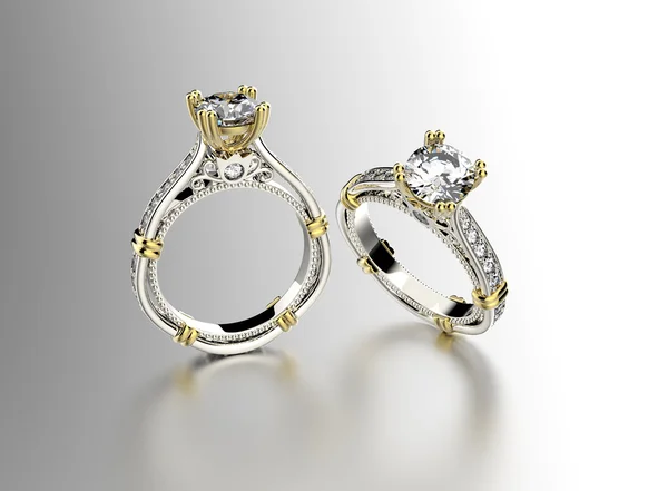Anéis dourados brancos — Fotografia de Stock