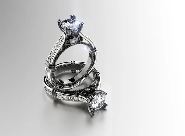 Обручальные кольца с бриллиантами — стоковое фото