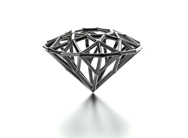 Low poly outline diamond — Stock Photo, Image