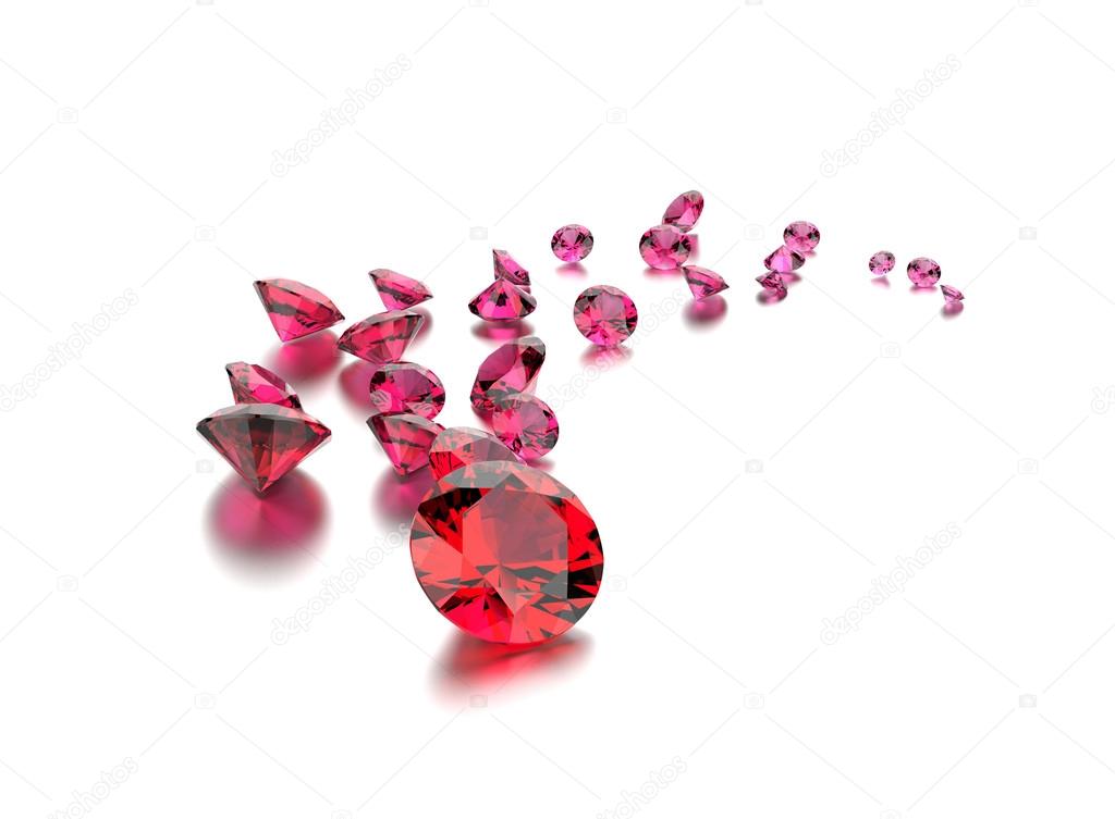 Collection of ruby gemstones