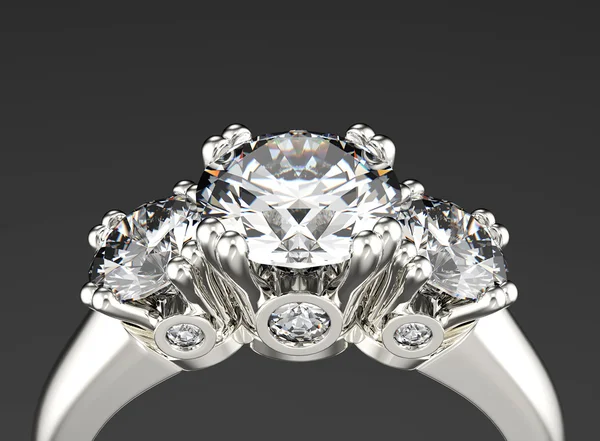 Close-up van ring met diamant — Stockfoto