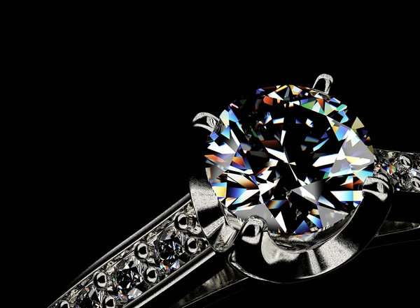 Anello di lusso con diamante — Foto Stock