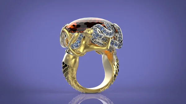 Ring met diamant — Stockfoto