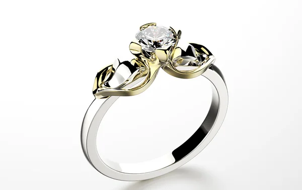 Lyxig ring med diamant — Stockfoto