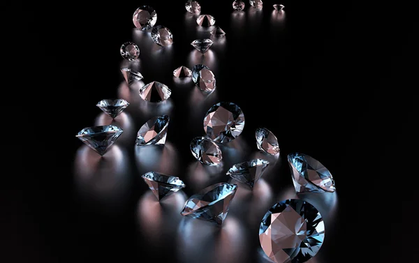 Scattered luxury diamonds — Stock Photo, Image