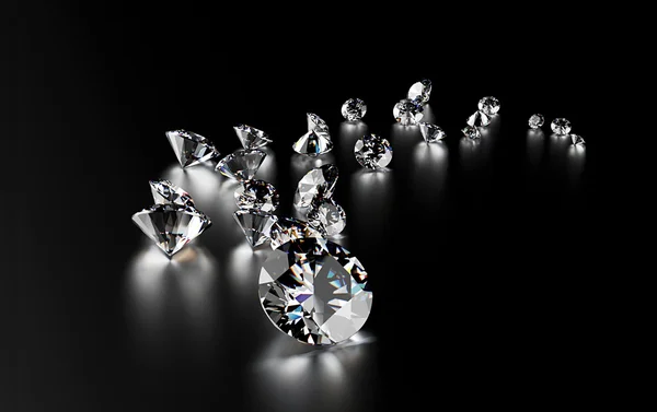 Diamants de luxe dispersés — Photo