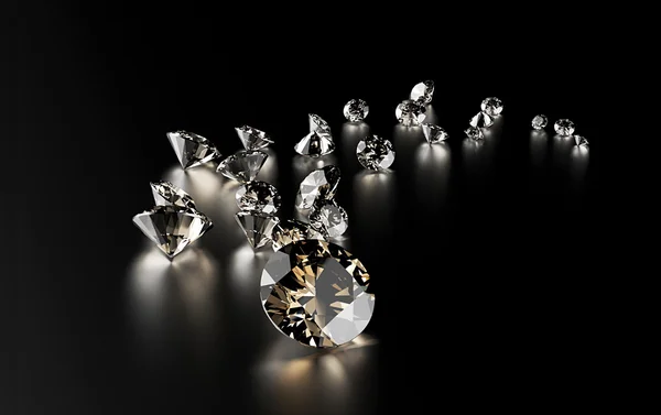 Scattered luxury diamonds — Stok fotoğraf