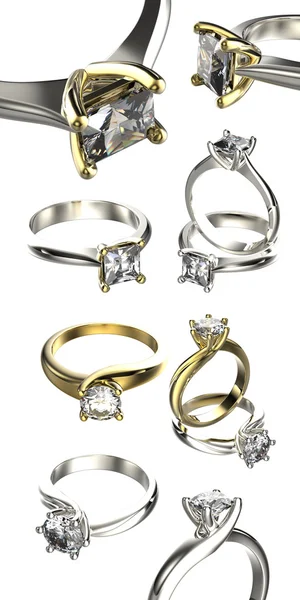 Luxury rings with diamonds — Stock Photo, Image