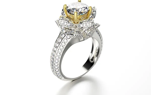 Роскошное кольцо с бриллиантом — стоковое фото