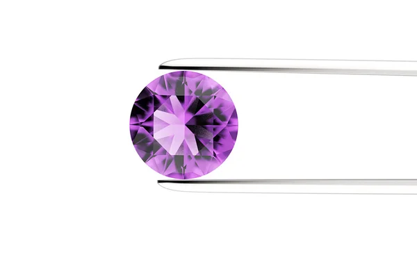 Violet round shape gemstone — Stock Photo, Image