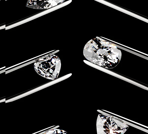 ピンセットで豪華なダイヤモンド — ストック写真