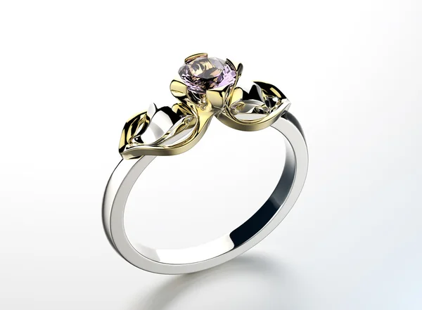 Χρυσό δαχτυλίδι με διαμάντι. Κοσμήματα φόντο — Φωτογραφία Αρχείου
