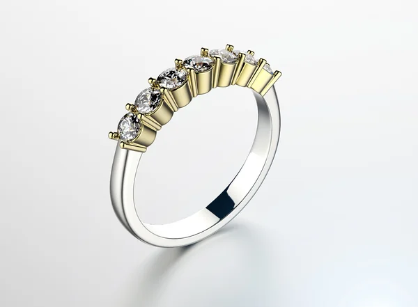 Золотое кольцо с бриллиантом. Ювелирный фон — стоковое фото